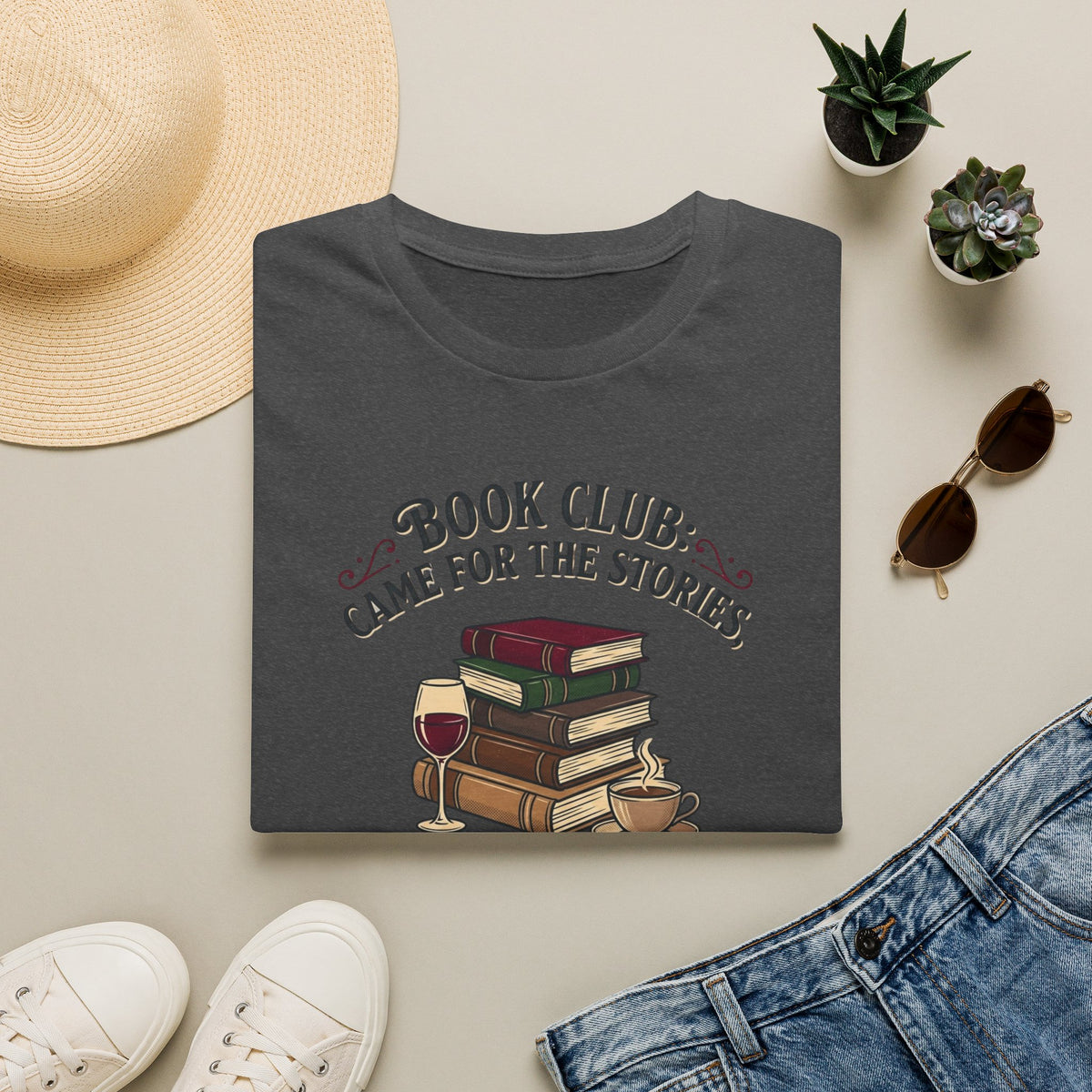 Book club. Came for the stores. Stayed for the wine. T-Shirt