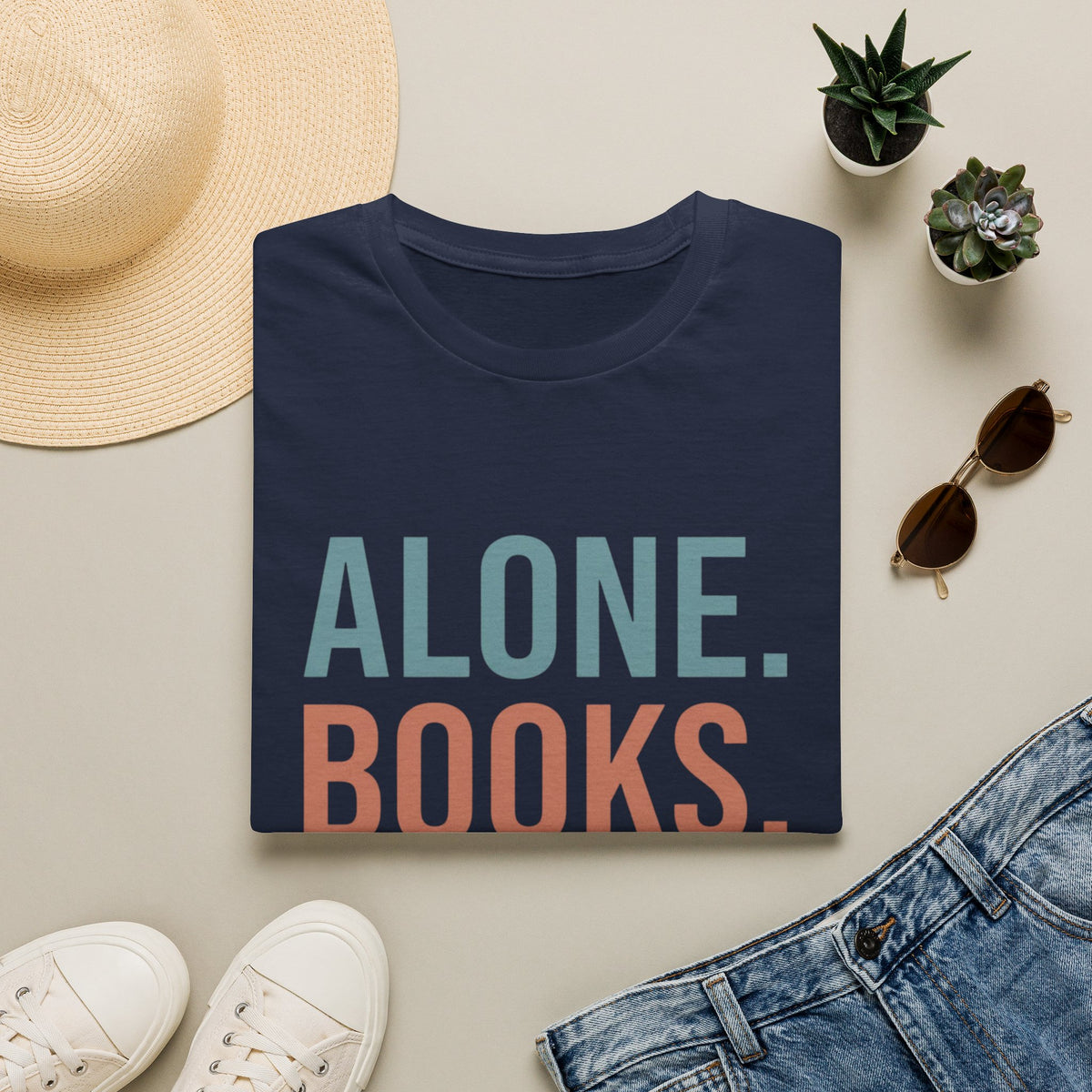 Alone. Books. Happy. T-Shirt