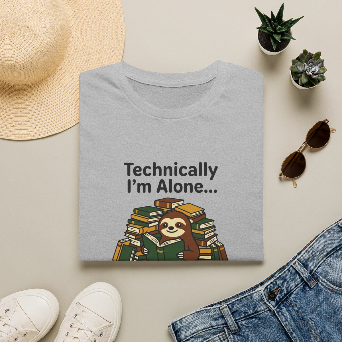 Technically I'm alone, but I'm with my characters  T-Shirt